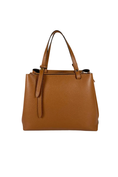 Borsa in vera Pelle "Elysia" - Design e rifiniture Alta Qualità - Colore Cuoio - YULUBAGS