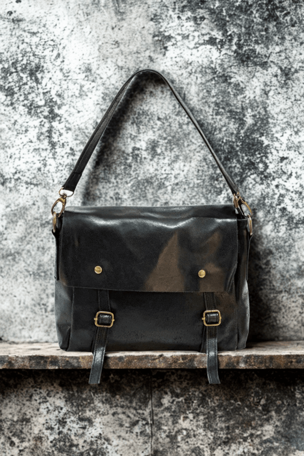 Borsa in vera Pelle "Posta" - Borsa cartella Morbida - Colore Nero - YULUBAGS