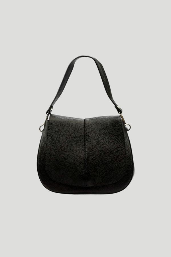 Borsa in vera Pelle "Rosa" - Classica ed elegante - Colore Nero - YULUBAGS