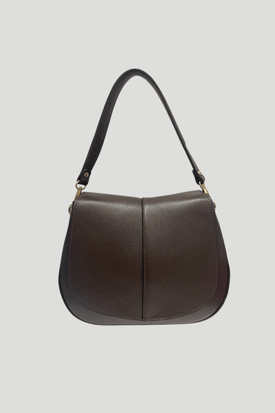 Borsa in vera Pelle "Rosa" - Classica ed elegante - Colore Testa di Moro - YULUBAGS