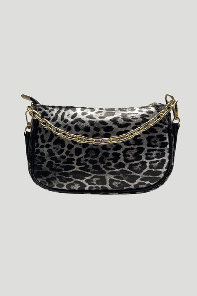 Borsa in vera Pelle "Solara" - A mano tracolla e Spalla Animalier - Colore Argento - YULUBAGS