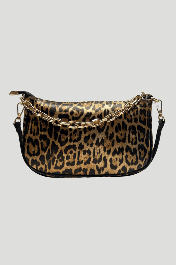 Borsa in vera Pelle "Solara" - A mano tracolla e Spalla Animalier - Colore Oro - YULUBAGS
