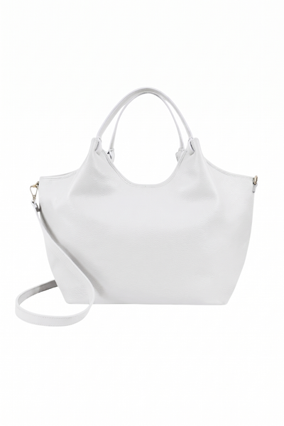 Cleo - Borsa grande formato in morbida pelle - colore Bianco