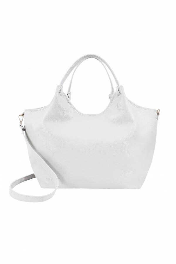 Cleo - Borsa grande formato in morbida pelle - colore Bianco