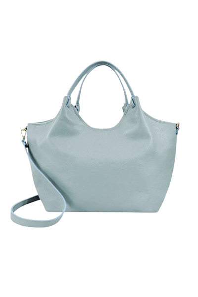 Cleo - Borsa grande formato in morbida pelle - colore Celeste