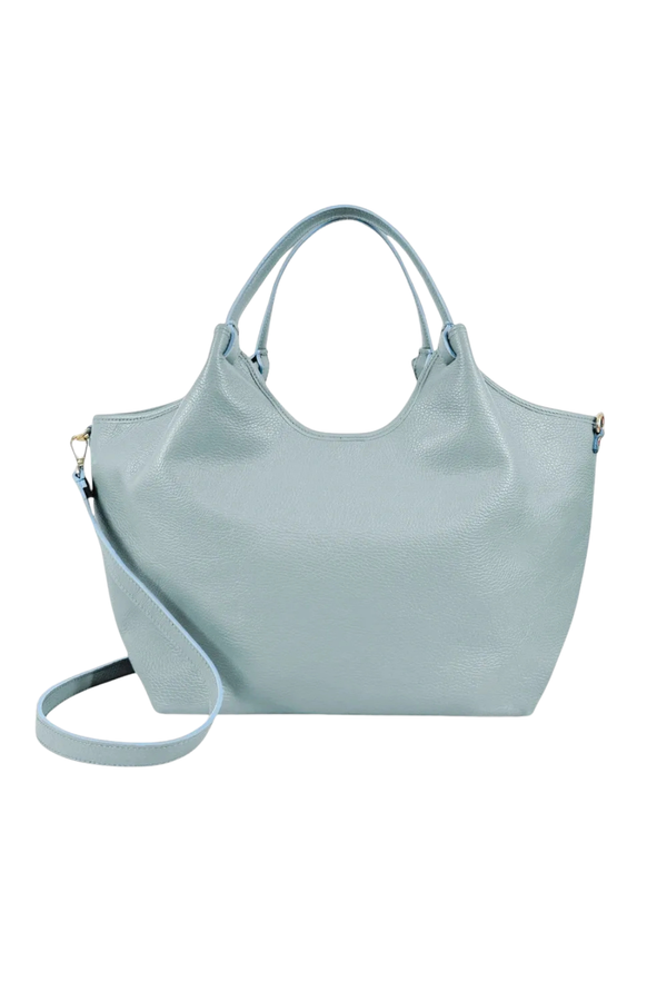 Cleo - Borsa grande formato in morbida pelle - colore Celeste