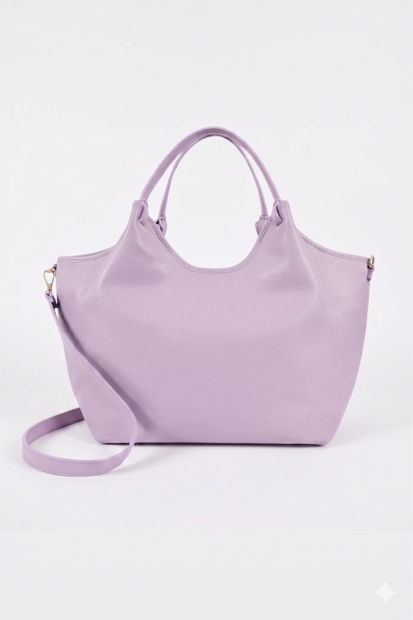 Cleo - Borsa grande formato in morbida pelle - colore Lilla