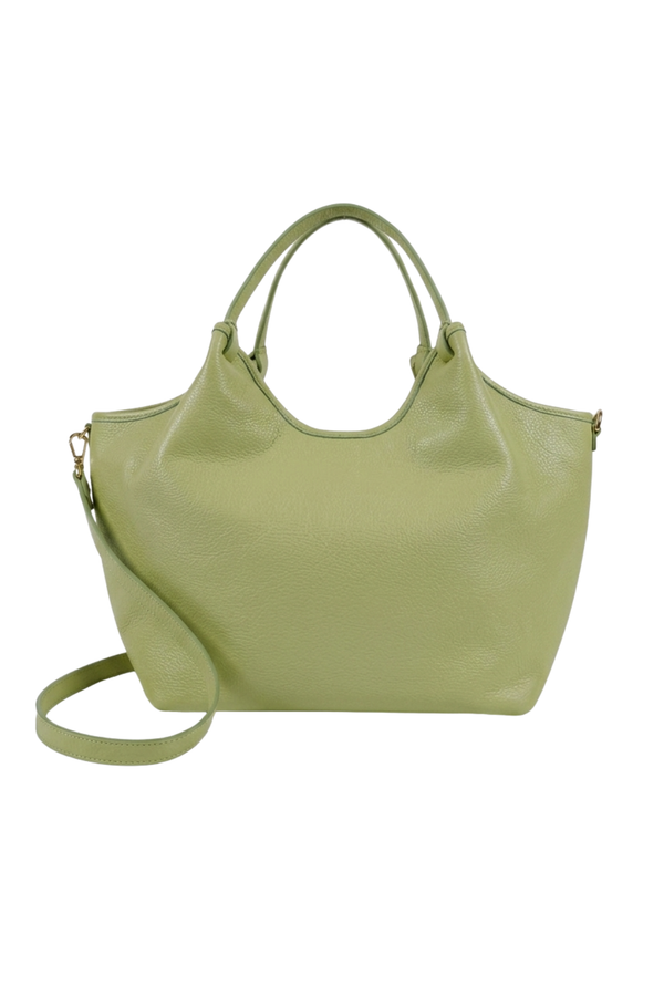 Cleo - Borsa grande formato in morbida pelle - colore Verde Chiaro