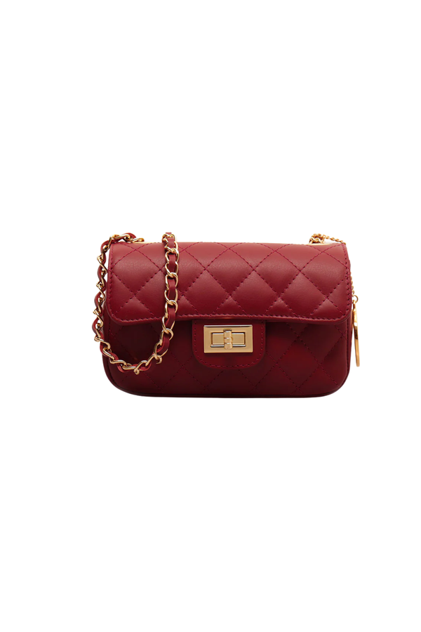 Perla Mini - Elegante pochette trapuntata - colore Bordeaux