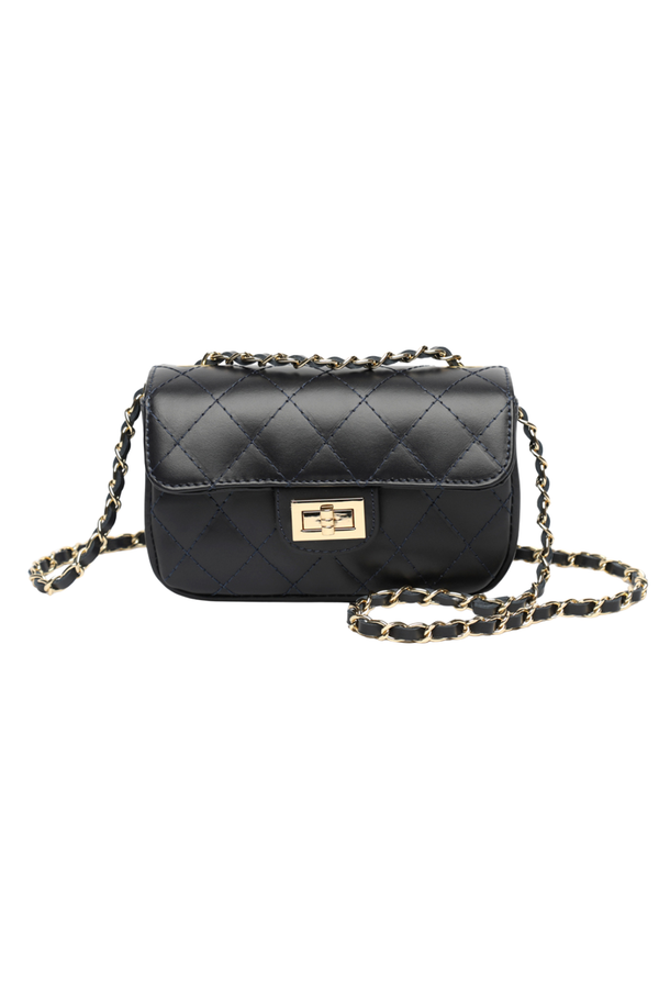 Perla Mini - Elegante pochette trapuntata - colore Nero
