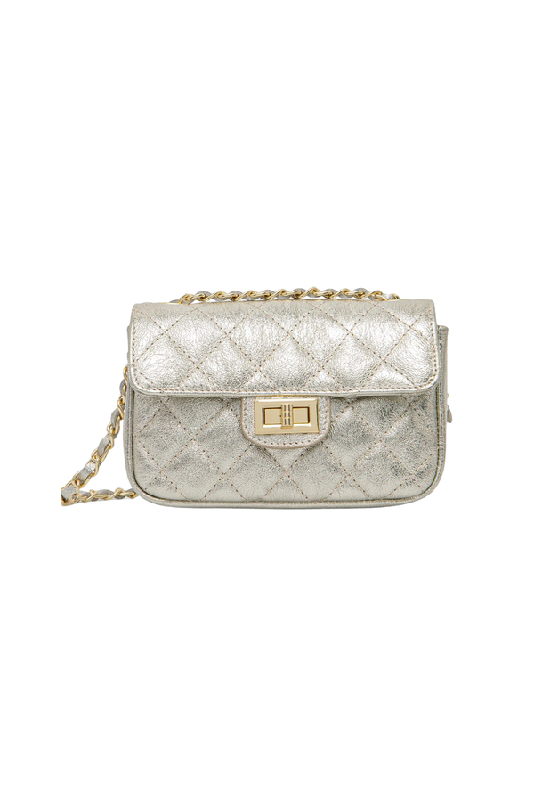 Perla Mini - Elegante pochette trapuntata - colore Oro Laminato