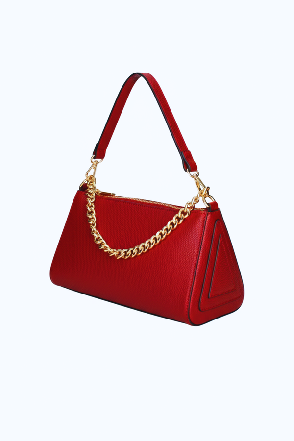 Piramide - Eleganza Contemporanea Doppia Tracolla - colore Rosso