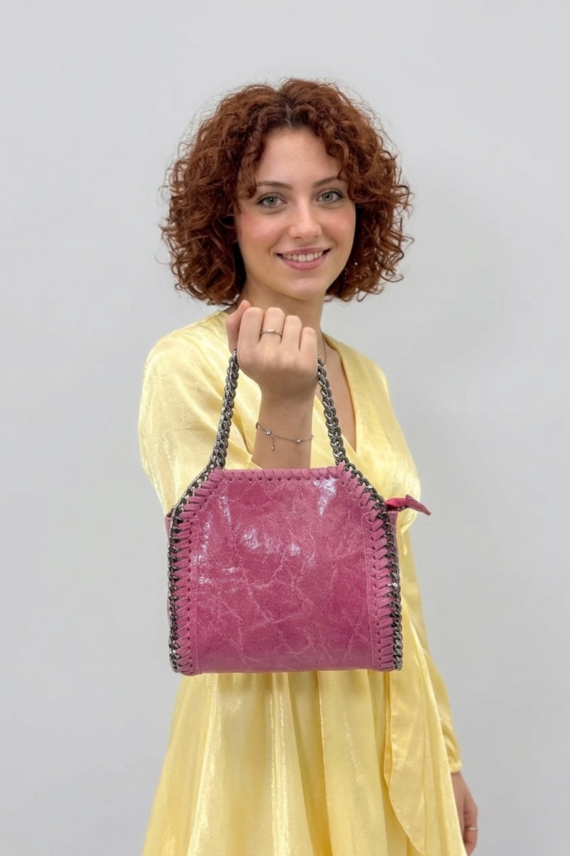 Elettra - Pelle spazzolata iconica d'avanguardia - Colore Fucsia