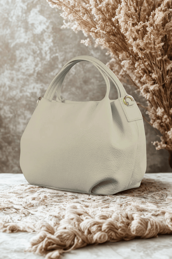Borsa in vera Pelle "Aurora" - Morbida Pelle - Colore Beige - YULUBAGS