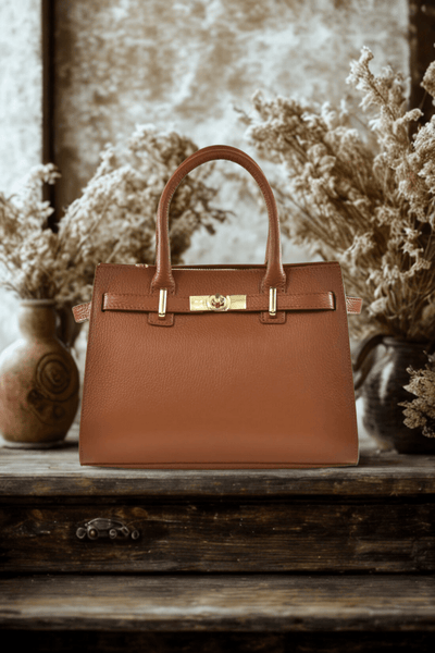 Borsa "Idra" - Sobrietà raffinata - Colore Cuoio - YULUBAGS