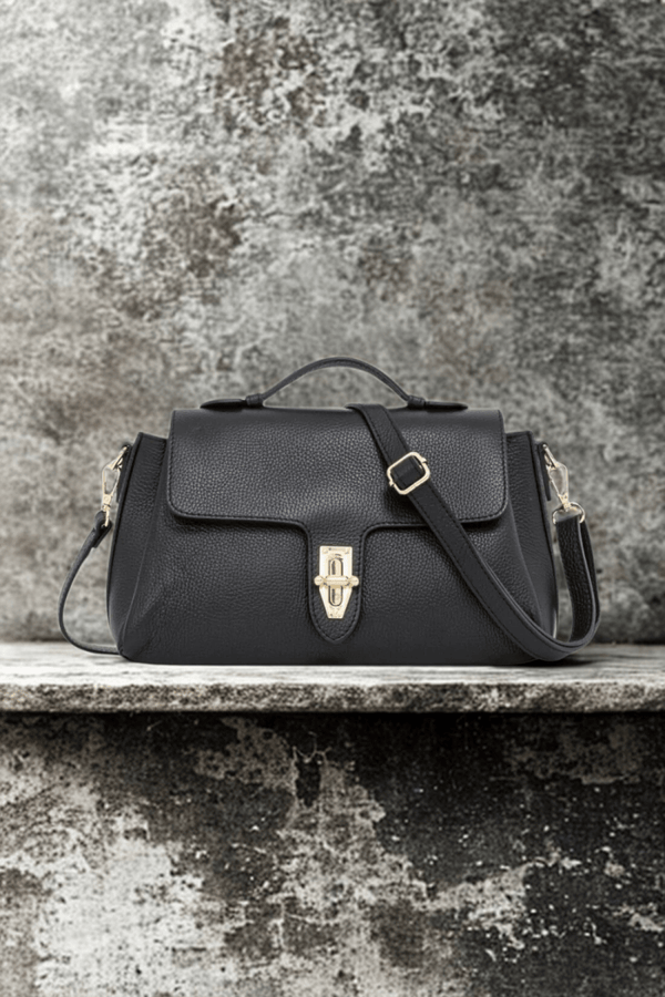 Borsa in vera Pelle "Madame" - Elegante e funzionale - Colore Nero - YULUBAGS