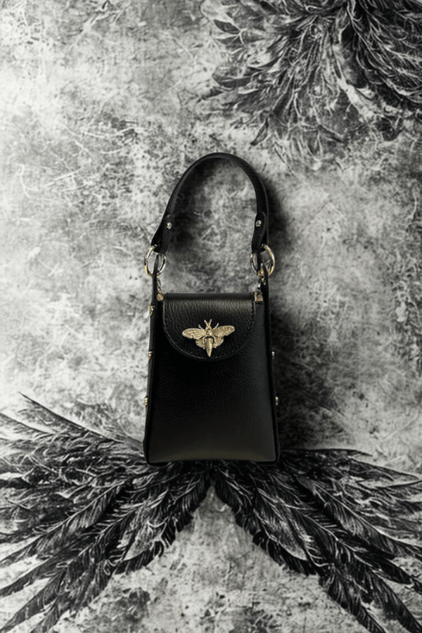 Borsa in vera Pelle "Verve" - Mini Bags Moscettone Ape - Colore Nero - YULUBAGS
