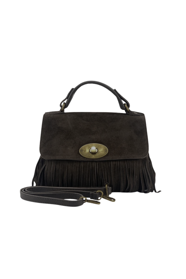 Sbirulino – Postina Camoscio con Frange - Colore Testa di Moro