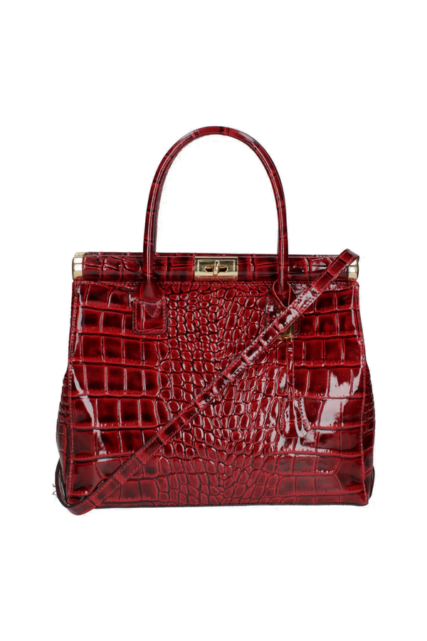 Talia  – Strutturata trama pelle Cocco - Colore Rosso Scuro
