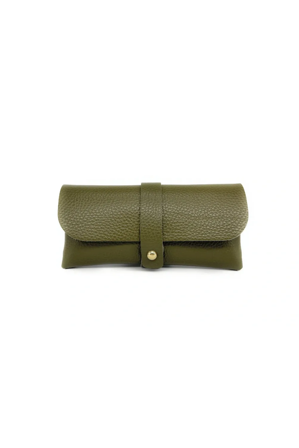 Custodia Porta Occhiali - Eleganza Quotidiana in Pelle - Colore Verde Oliva