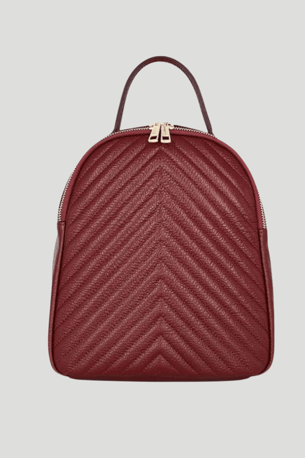 Zaino in vera Pelle "Dico" - Trapuntato - Colore Bordeaux - YULUBAGS